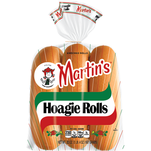Martins Hoagie Rolls 8" x36